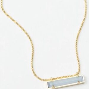 KENDRA SCOTT LEANOR BAR PENDANT NECKLACE BLUE GOLD